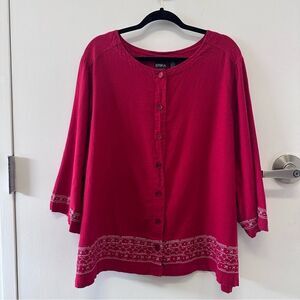 ⭐️ERIKA WOMAN EMBROIDERED BUTTON FRONT BLOUSE